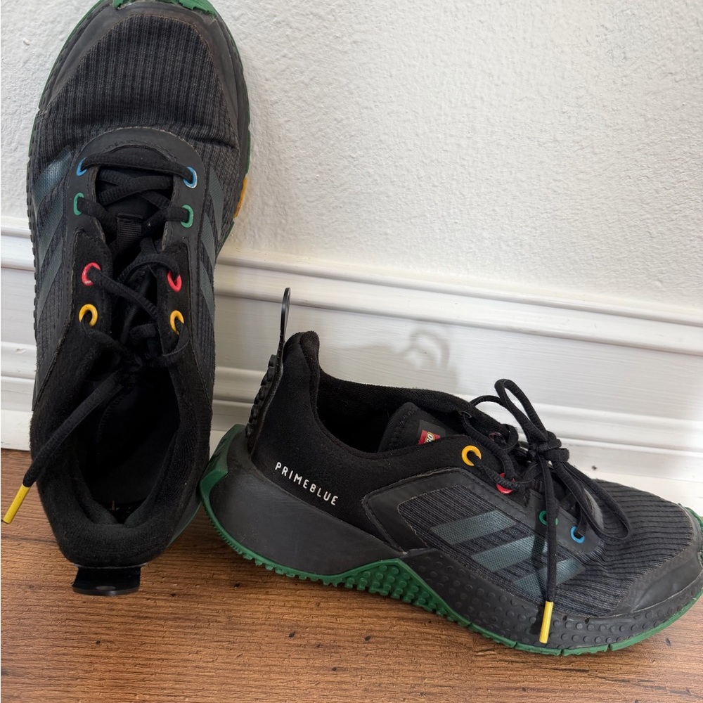 adidas Lego Kids Sneakers - Black with Green and Yellow Accents